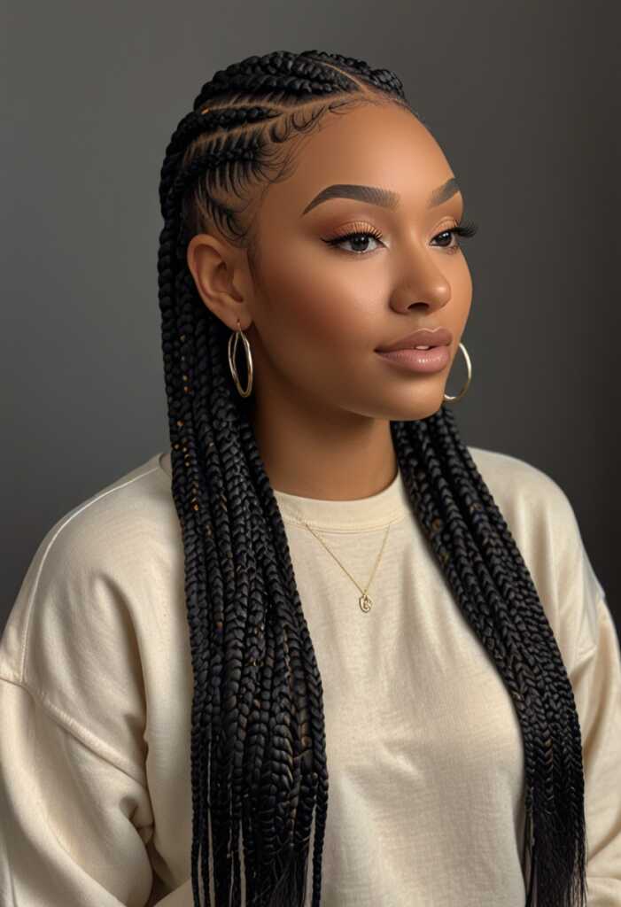 Feed-In Small Knotless Braids