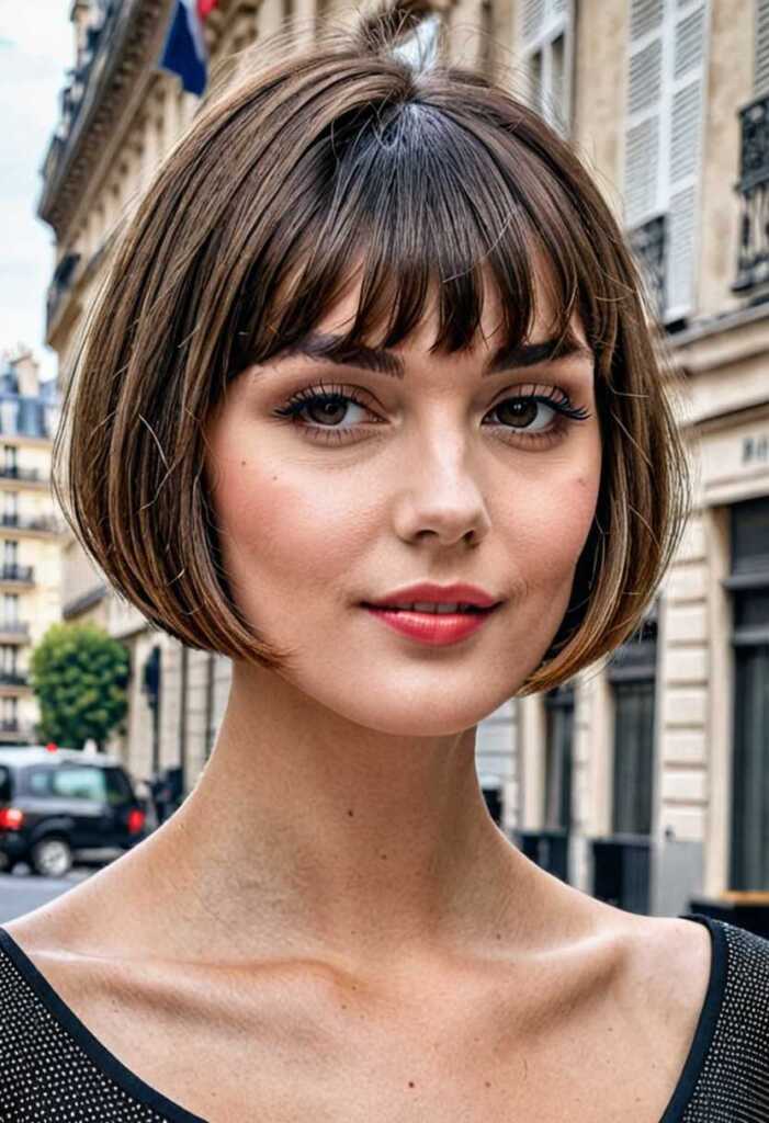 French Bob with Blunt Bangs