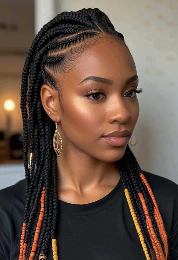 Fulani-Inspired Small Knotless Braids