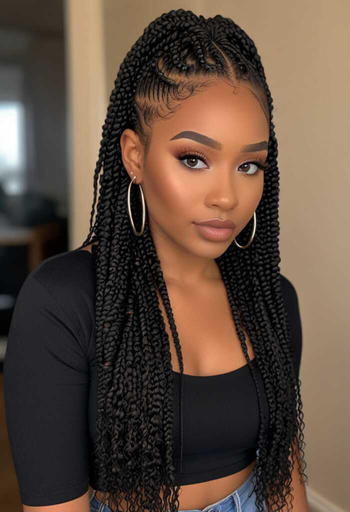 Goddess Small Knotless Braids