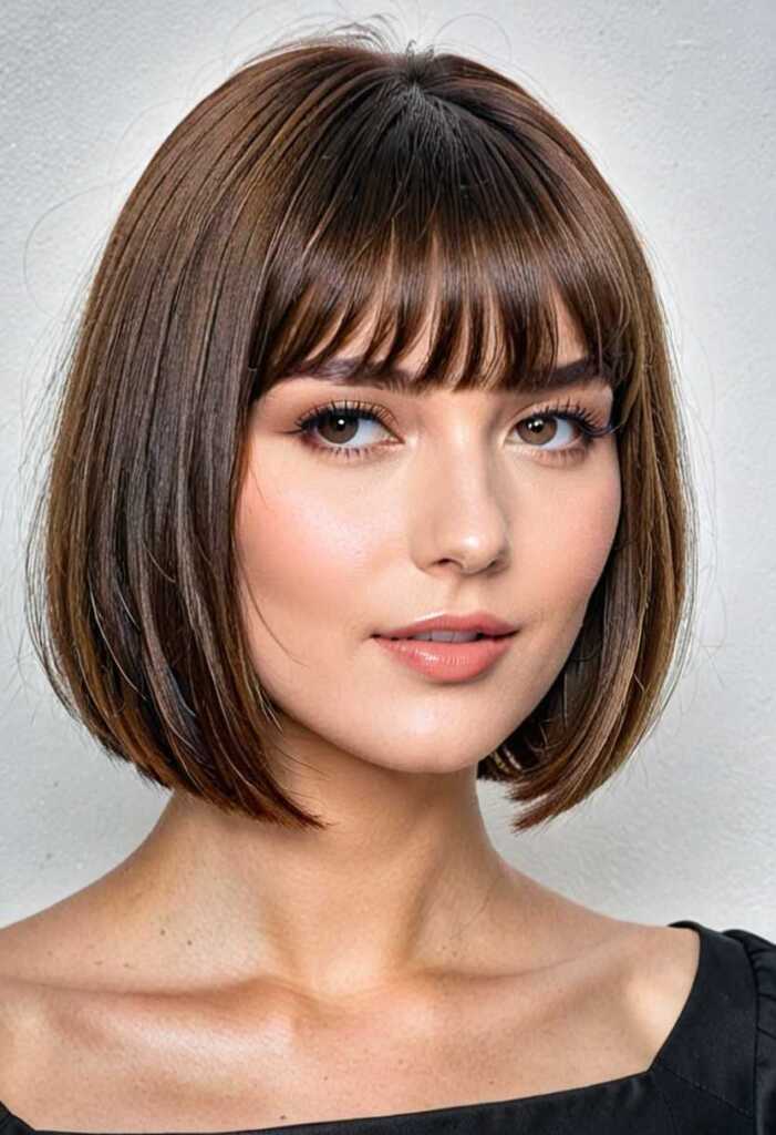 Graduated Bob with Straight Bangs