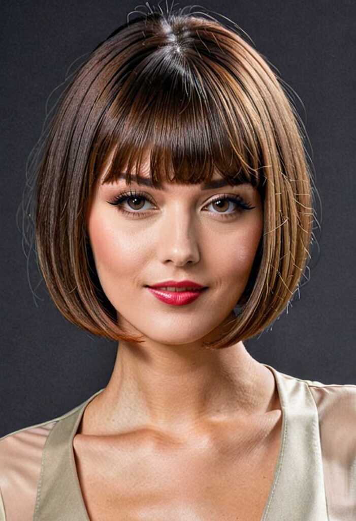 Sleek A-Line Bob with Full Bangs