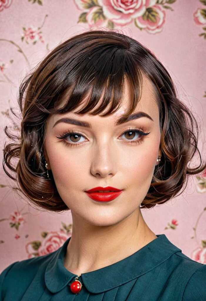 Vintage-Inspired Bob with Pin-Up Bangs