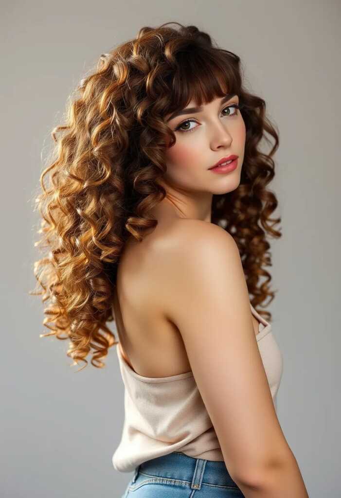 Curly Hair  Curtain Bangs