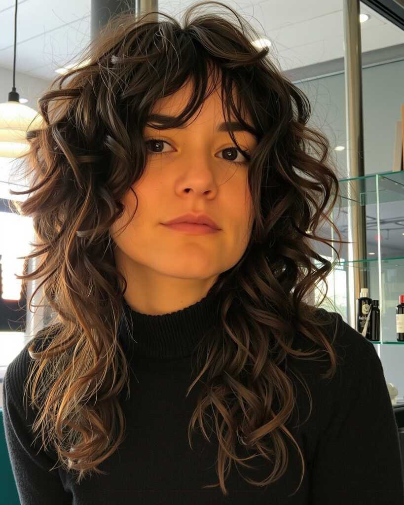 Curly Wolf Cut