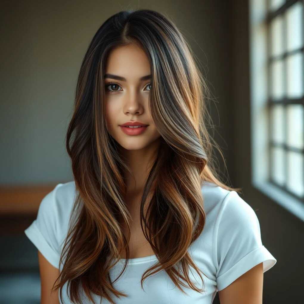 Face Frame Long Layered Hair Front