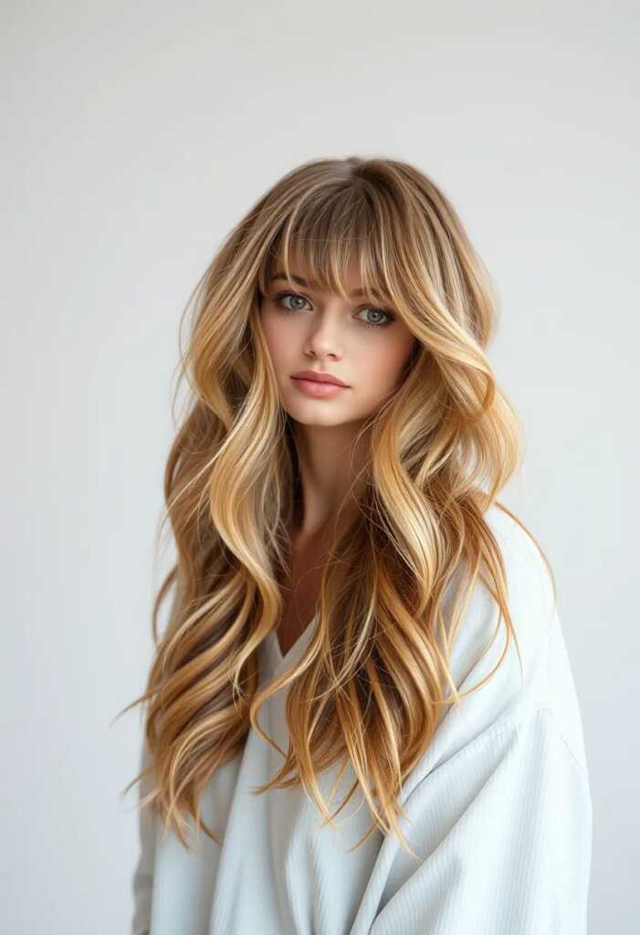 Wispy Bangs with Beachy Waves