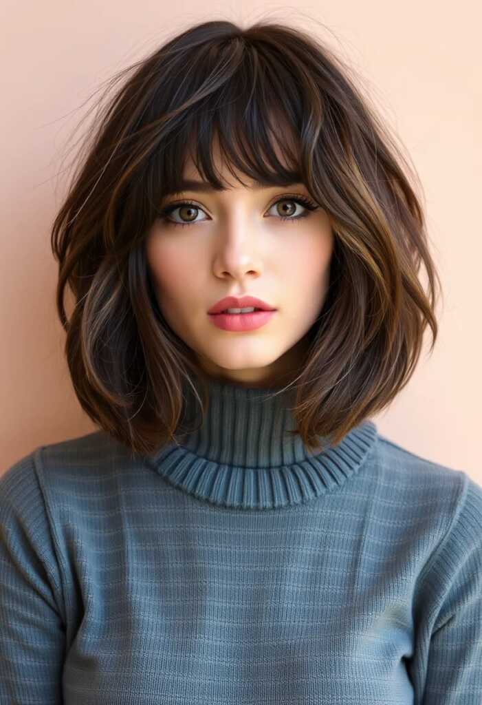 Wispy Bangs with Bob Cut