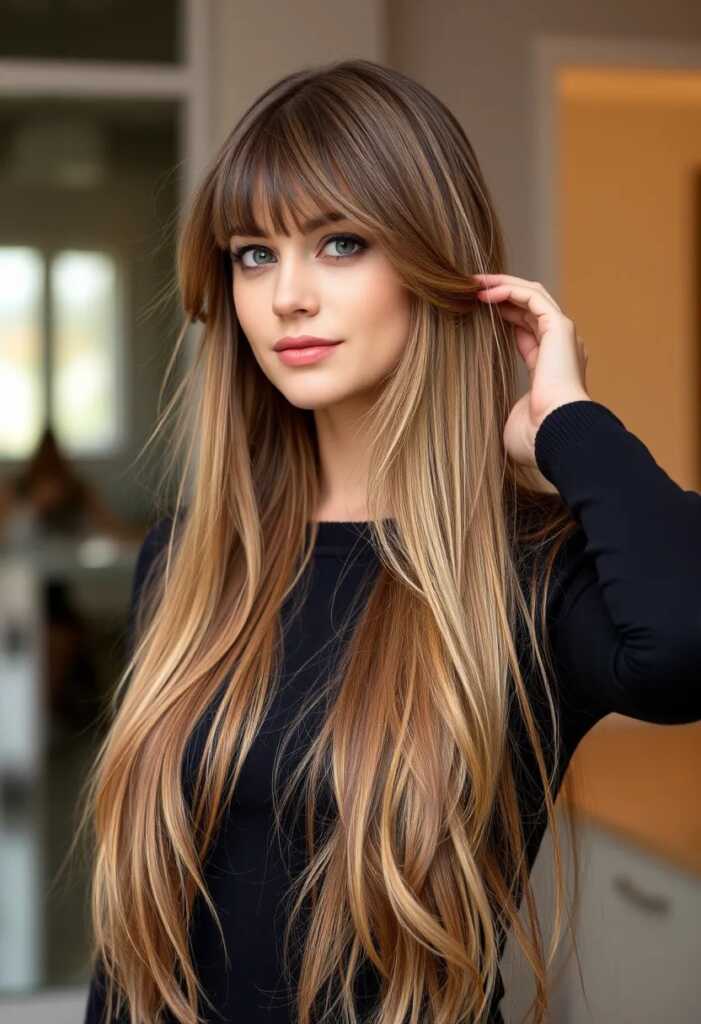 Wispy Bangs with Long Hair