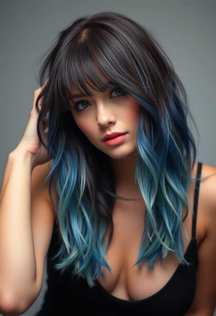 Wispy Bangs with Ombre Hair