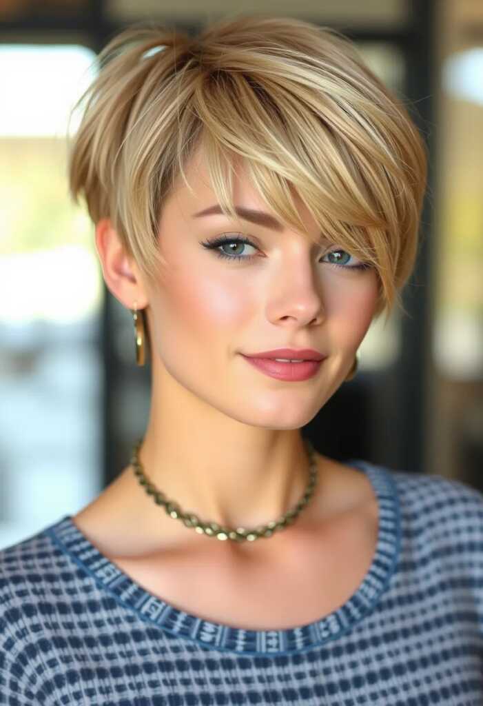 Wispy Bangs with Pixie Cut